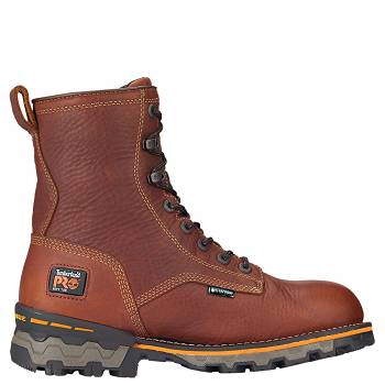 Timberland Férfi PRO Boondock 8" Soft Toe Vízálló Bakancs Gesztenyebarna